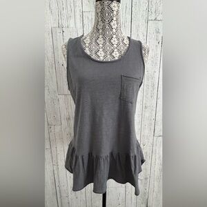 Anthropologie Ruffle Hem Tank By eri + ali, Sz M, EUC, H1